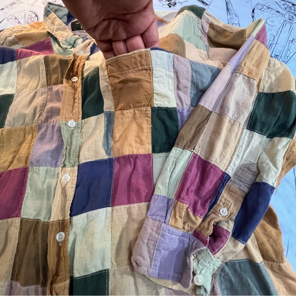 Orvis Patchwork Cotton Button Down Shirt - image 7